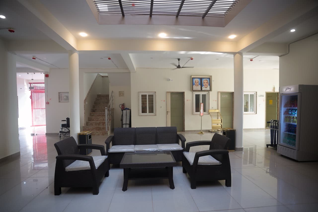 A view of the hotel lobby showing a peaceful atmosphere